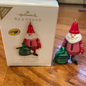 Hallmark Ornament 2009 “Colorful Santa”Crayola Crayons Limited Edition Christmas